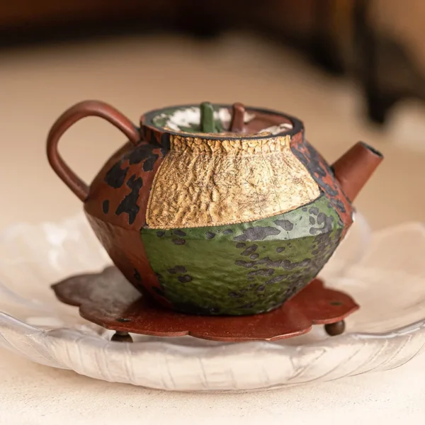 Teapot Making Tea Household Hand-painted Gold Baijia Coarse Pottery Old Rock Mud Kung Fu Tea Set Is Not Hot Small Pot