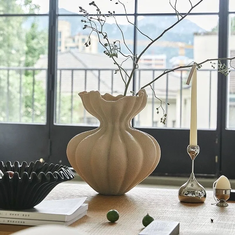 Modern Vase Textured Vase, Boho Ceramic Vase for Modern Farmhouse Home Decor, Pottery Vases