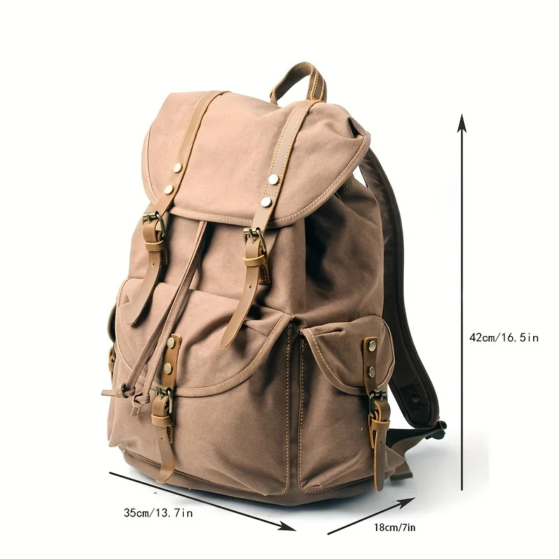 Vintage Canvas Men's Backpack Outdoor Sports Riding Backpack Casual Large Capacity Travel Hiking rucksack