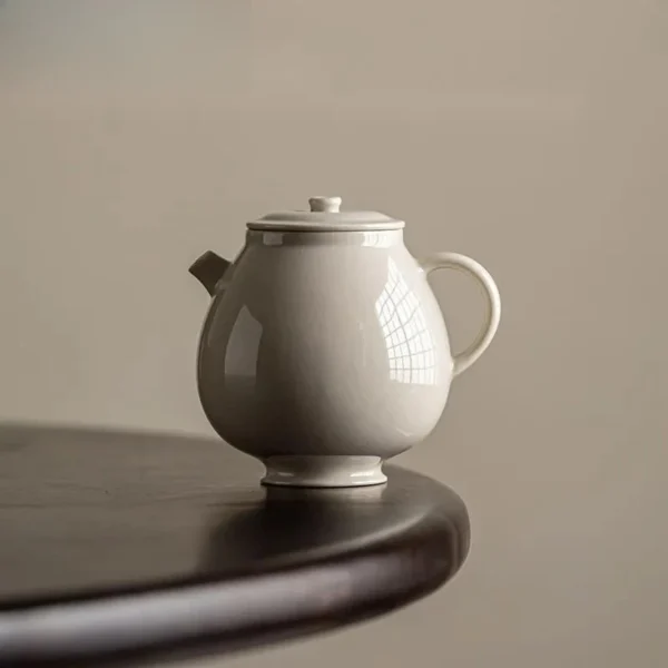 120ml Chinese Handmade Grass Wood Gray Ceramic Teapot Creative Pot Tea Brewing Kettle Kung Fu Tea Tea Services Decoration Gifts