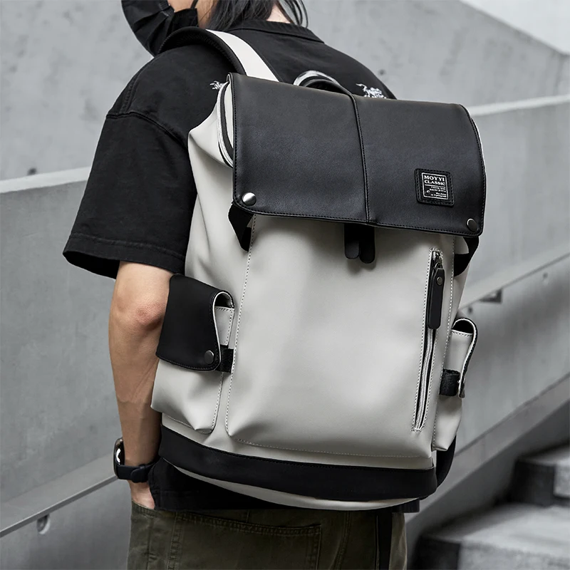 2024 Lether Men Backpack Vintage For Teenager Laptop PC Portable Bags Designer Boys Travel Backpack Thin School Luxury Mochila