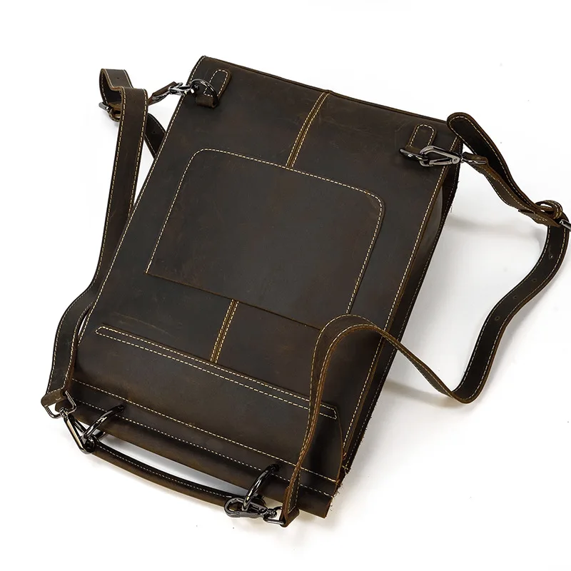 Vintage Crazy Horse Leather Men Women Backpack Genuine Leather Backpacks Man A4 School Bags Rucksack Laptop Daypack Shoulder Bag
