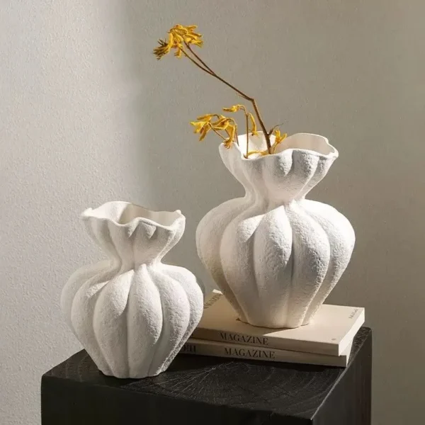 Modern Vase Textured Vase, Boho Ceramic Vase for Modern Farmhouse Home Decor, Pottery Vases