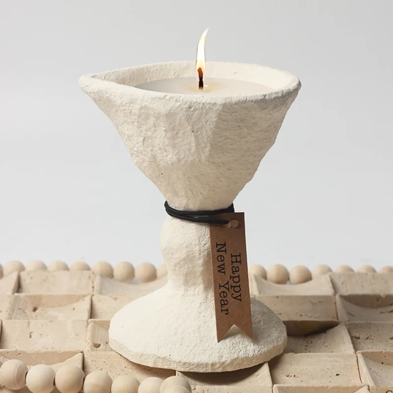 ABHI Art Stand Gypsum Tealight Candle Holder Amosphere for Wedding Party Table Decor Candlestick (Candle NOT Include)