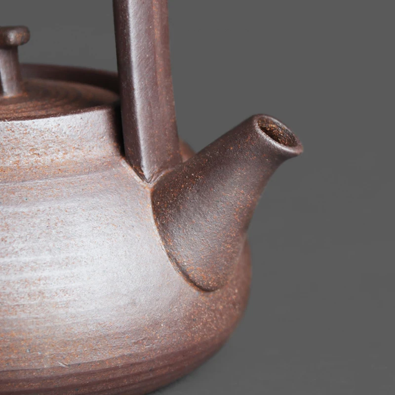 Japanese Style Teapot Handmade Retro Coarse Pottery Stoneware Kungfu Tea Ceremony Portable Tea Maker Ceramic Teapot Teaset