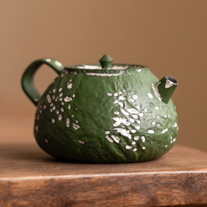 Teapot Making Tea Household Hand-painted Gold Baijia Coarse Pottery Old Rock Mud Kung Fu Tea Set Is Not Hot Small Pot