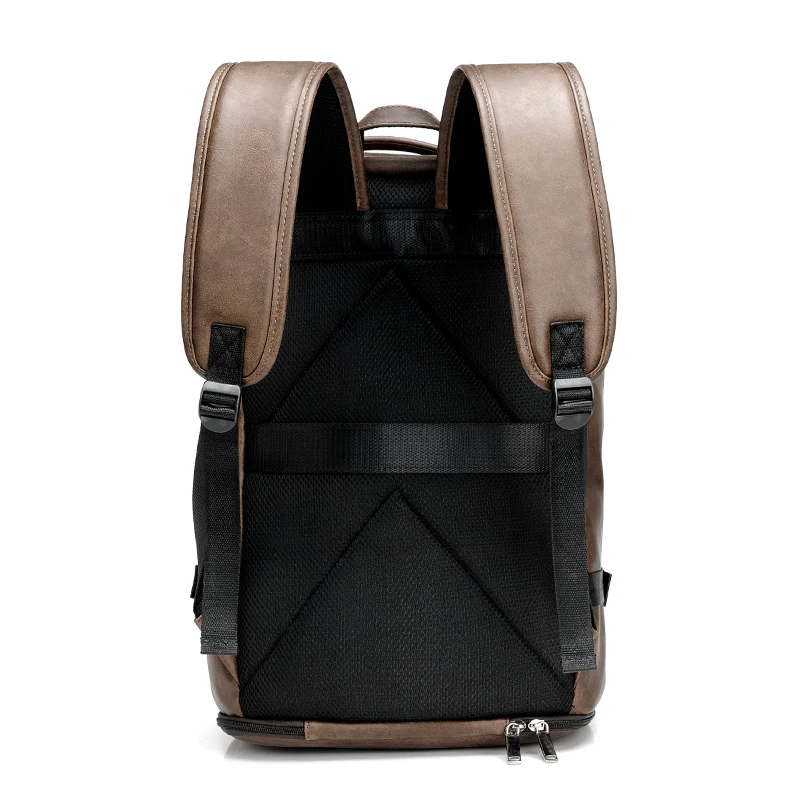 Solid color large capacity PU leather password lock design backpack travel bag mochilas de hombre backpack for man backpack man