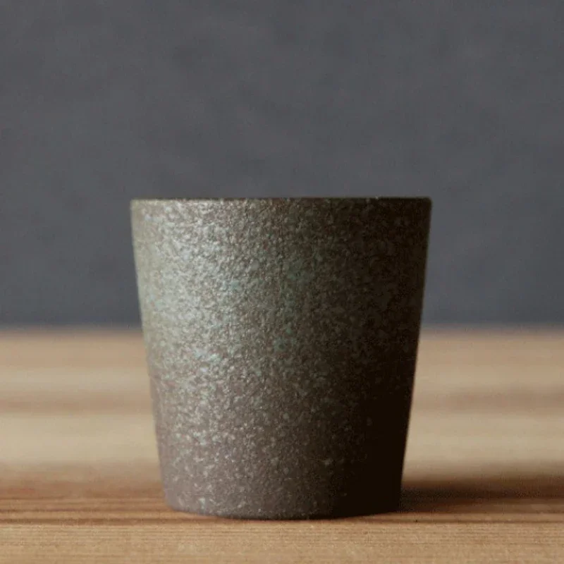 1PC Coarse Pottery Kiln Transformed Into Tea Cups Imitation Wood Fired Pottery Japanese Style Mug Tea Set Accessories