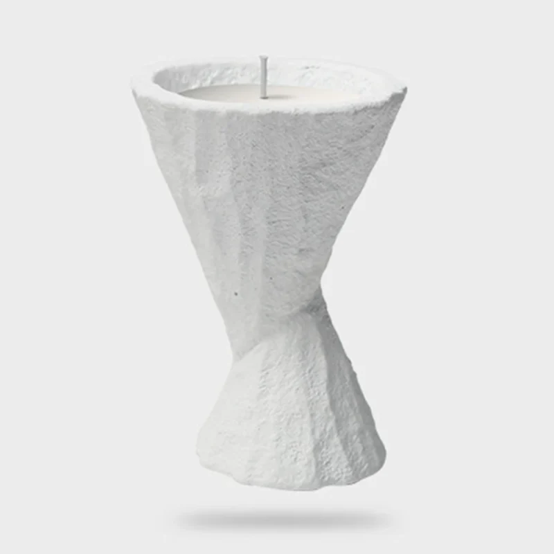 ABHI Art Stand Gypsum Tealight Candle Holder Amosphere for Wedding Party Table Decor Candlestick (Candle NOT Include)